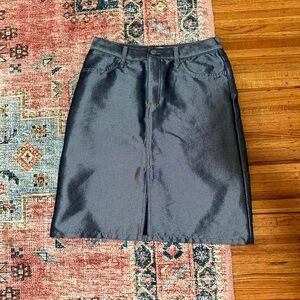 Shimmering Denim Pencil Skirt